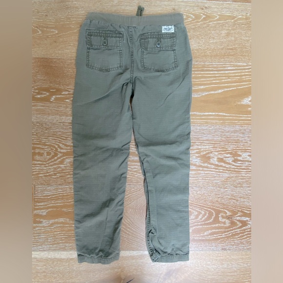 Polo Ralph Lauren army green pants - Boys Size 7.  Elastic waist w/ drawstring. - Picture 2 of 3